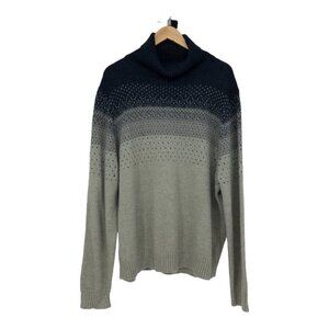 NWT Daniel Hechter Men’s Navy blue and Grey Gradient Knit Turtleneck Sweater XXL